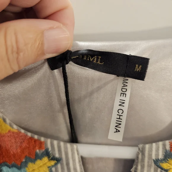 THML Embroidered Striped Mini Dress - Picture 2 of 6